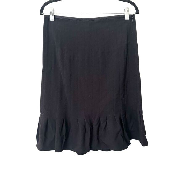 CATHERINE MALANDRINO Wool Ruffled Mini Skirt Black Sz 8 - Picture 2 of 4